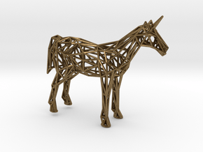Unicorn Low Poly in Natural Bronze