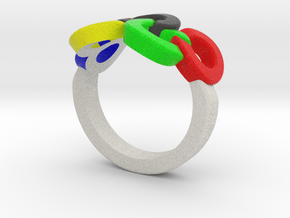 Olympic Ring-sz15 in Full Color Sandstone