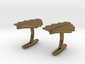 Art Deco Palm Cufflinks in Natural Bronze