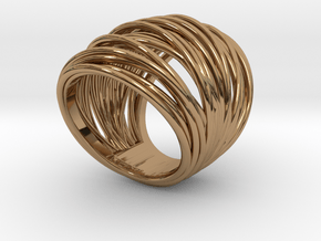 38mm Wide Wrap Ring Size 8 in Polished Brass