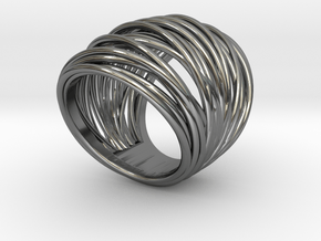38mm Wide Wrap Ring Size 8 in Fine Detail Polished Silver