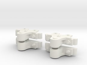 16mm scale Slate wagon axleboxes (4) in White Natural Versatile Plastic