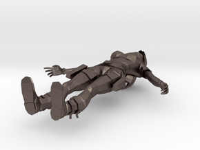 Lara Croft Low Poly in Polished Bronzed Silver Steel
