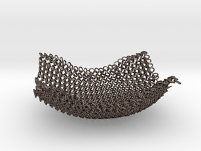 Chain Mesh Bowl 6in. in Polished Bronzed Silver Steel