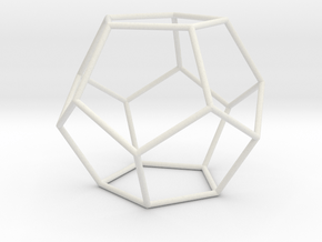 Dodecahedron 100mm in White Natural Versatile Plastic