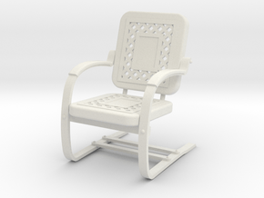 1:24 Metal Lawn Chair (Not Full Size) in White Natural Versatile Plastic