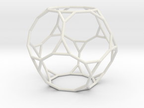 TruncatedDodecahedron 100mm in White Natural Versatile Plastic