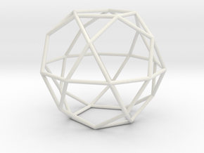 Icosidodecahedron 100mm in White Natural Versatile Plastic