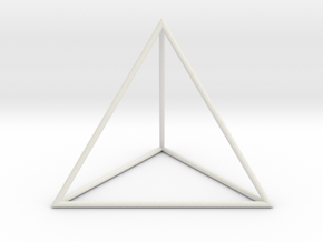Tetrahedron 100mm in White Natural Versatile Plastic