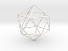Icosahedron 100mm in White Natural Versatile Plastic