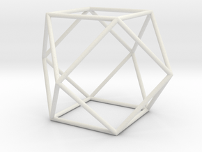 Cuboctahedron 100mm in White Natural Versatile Plastic