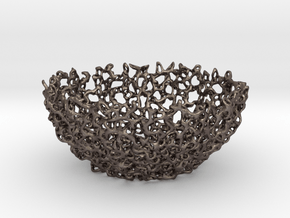 Mini Coral bowl in Polished Bronzed Silver Steel