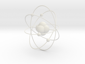 Atom planetary model in White Natural Versatile Plastic