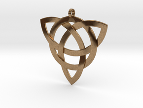 Large Celtic Knot Pendant (Inverted Triquetra) in Natural Brass