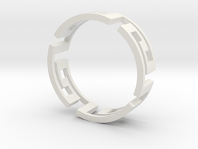 Aztec ring Size 7 5 in White Natural Versatile Plastic
