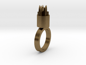 Tiger Woman star Ring 20x20 Mm More Printable in r in Natural Bronze