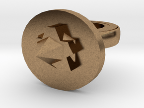 Spike Ring 20x20mm More Printable (3) in Natural Brass