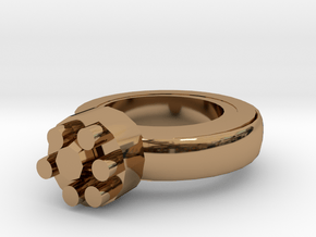 Thin Walls Fixed  Ring 20x20mm More Printable  in Polished Brass