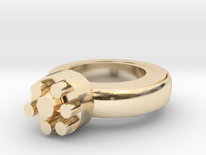 Thin Walls Fixed  Ring 20x20mm More Printable  in 14K Yellow Gold