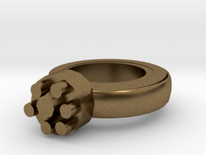 Thin Walls Fixed  Ring 20x20mm More Printable  in Natural Bronze