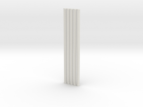 Fluted Rod 99mm X5 in White Natural Versatile Plastic