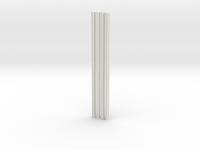 Fluted Rod 99mm X4 in White Natural Versatile Plastic