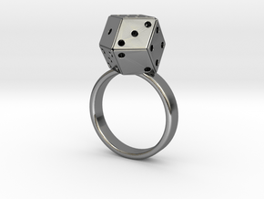 Rhombic Die Ring in Polished Silver