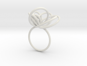Flora Ring A (Size 7) in White Natural Versatile Plastic