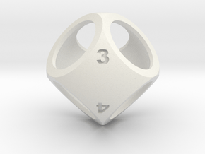 D6 Shell Dice in White Natural Versatile Plastic