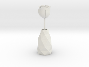 Rose In A Vase smaller in White Natural Versatile Plastic