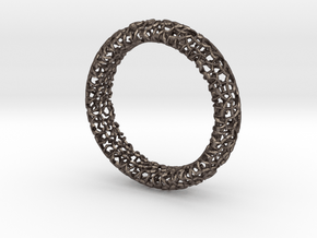 Cosma Silver Bangle in Polished Bronzed Silver Steel