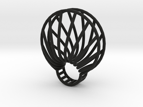 clamshell ring in Black Natural Versatile Plastic