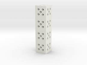 Building Block 1x4 in White Natural Versatile Plastic