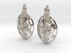 Botanika Mechanicum Earrings in Platinum