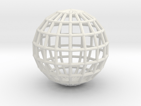 globeWireframe in White Natural Versatile Plastic