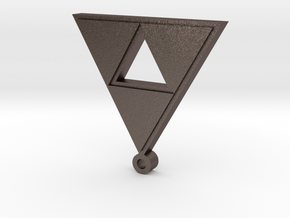 triforce pendant in Polished Bronzed Silver Steel