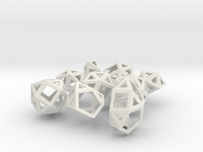 The Last 9 Johnson Solids in White Natural Versatile Plastic