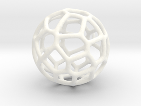 Organic Sphere Pendant in White Processed Versatile Plastic