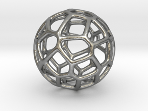 Organic Sphere Pendant in Natural Silver
