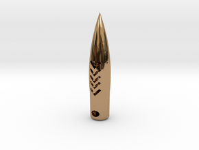 50 Caliber  Hogs-tooth Pendant Round in Premium Me in Polished Brass