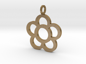 Flowers Pendant in Polished Gold Steel
