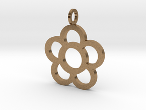Flowers Pendant in Natural Brass