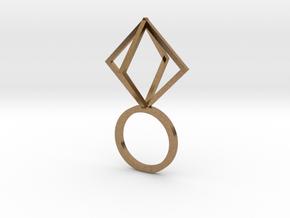 Ring With Half  Box size 9 in Natural Brass