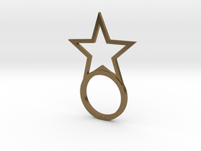 Ring With Star size 9 in Natural Bronze