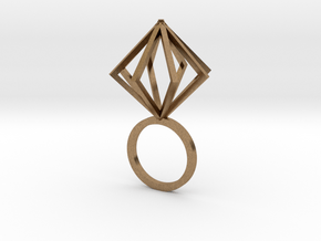 Ring With Box size 9 in Natural Brass