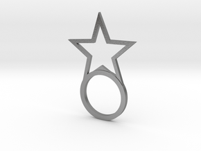 Ring With Star size 9 in Natural Silver