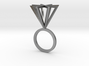 Ring With Pyramid size 9 in Natural Silver