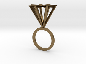 Ring With Pyramid size 9 in Natural Bronze