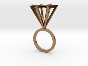 Ring With Pyramid size 9 in Natural Brass