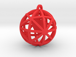 Pendant Heart In A Sphere in Red Processed Versatile Plastic